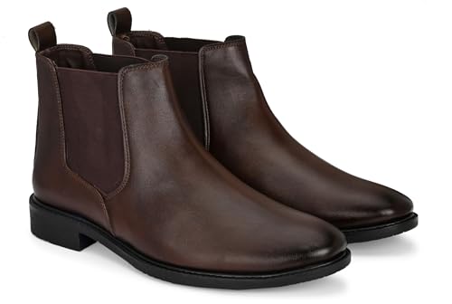Image of AFROJACK Men's Genuine Leather Chelsea Boots | Stylish & Comfortable Ankle Boots (rd9938)