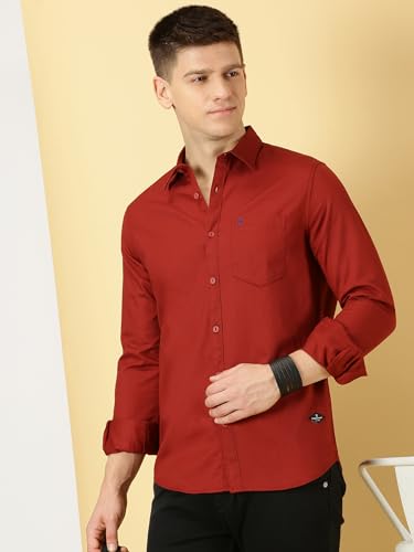 Image of Thomas Scott Men Classic Slim Fit Cotton Casual Full Sleeves Shirt