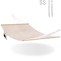 Lazy Daze Hammocks 11 FT Double Outside Hammock Quick Dry Olefin Fabric Hammock with Spreader Bar & Side Pocket for Outdoor Poolside Backyard 450 lbs Capacity, Beige