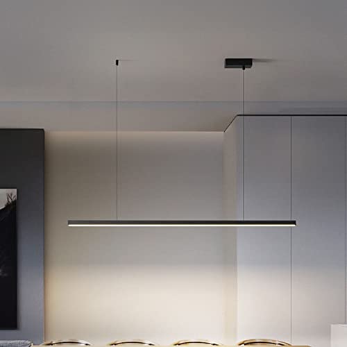 Lampada a Sospensione da Tavolo da Pranzo a LED dal Design Minimalista con Telecomando Lampada a Sospensione dal Design lineare Moderno Lampadario da Ufficio Regolabile in Altezza