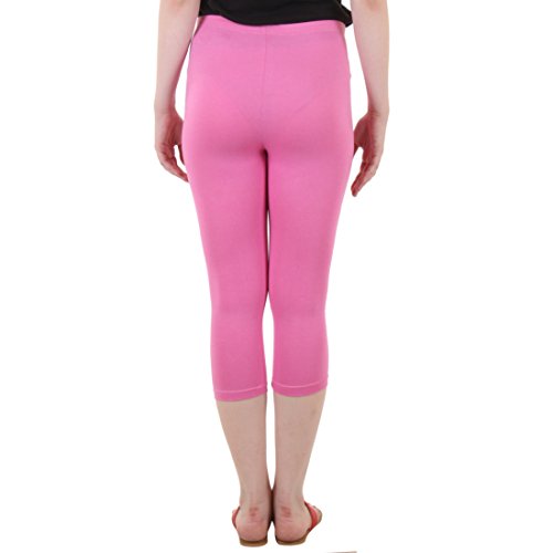 Image of DIAZ Women Cotton Stretchable Capri | Slim /Regular Fit | Breathable Yoga, Gym & Lounge Wear | High-Waist Stretchable 3 /4 Length Leggings with Wide Waistband - Pack of 1
