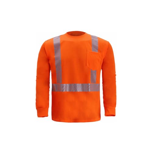 2W International TL123C-2 5XL Class 2 High-Viz Long Sleeve Jersey T-Shirt Orange - 5XL