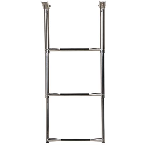 Seachoice Top Mount Telescoping Ladder for Universal Swim Platform, Stainless Steel Tubing, 3 Step, Ladder Only