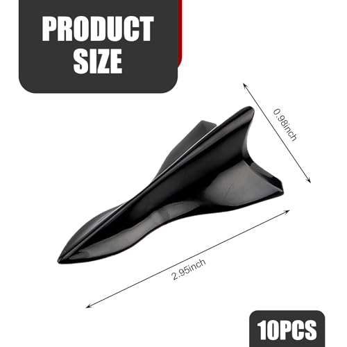 icykale 10 PCS Car Diffuser Shark Fin Set, Waterproof Durable Vehicle Roof Spoiler Wing, Universal Automotive Bumper Exterior Accessories Replacement for Most Cars (Black)