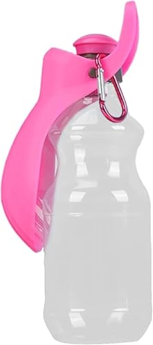 BQQB 給水器 水やり用品 ポータブル犬用ウォーターボトル お散歩 ペット ウォーター 水飲み用ボウル 犬 ペット水飲み器 携帯用 プレゼントおでかけハイキングトレーニング水アウトドアドライブ折りたためるマグ水漏れ防止 (1個,ピンク)