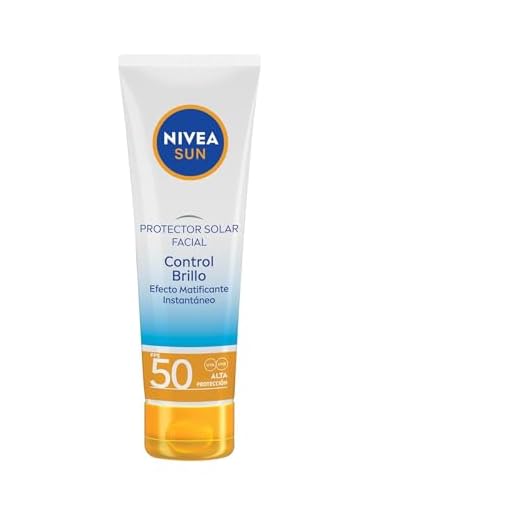 NIVEA SUN Protector Solar Facial Control De Brillo (50 ml), con Efecto Matificante de Larga Duración, Bloqueador solar FPS 50+, no Grasoso para Todo Tipo de Piel