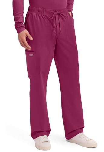 Image of Cherokee WW Professionals Scrubs for Men Tapered Leg Mens Cargo Scrub Pants | Comfortable Poplin Fabric, 2-Way Stretch, Zip Fly, Drawstring, Easy Care, For Active Shifts, Made for Nursing Professionals