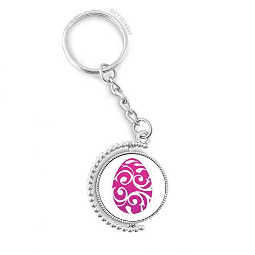 Porte-clé œuf de Pâques pourpre rotatif, le petit cadeau spirituel et chrétien