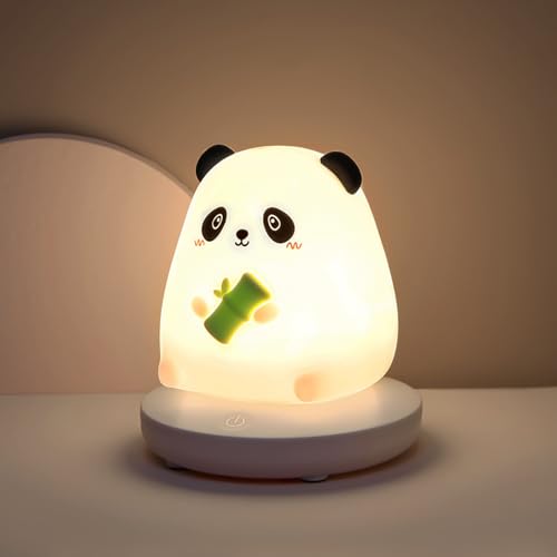 twirush LED Children Night Light, Cute Panda Night Light Silicone Panda Nightlight with Touch Sensor