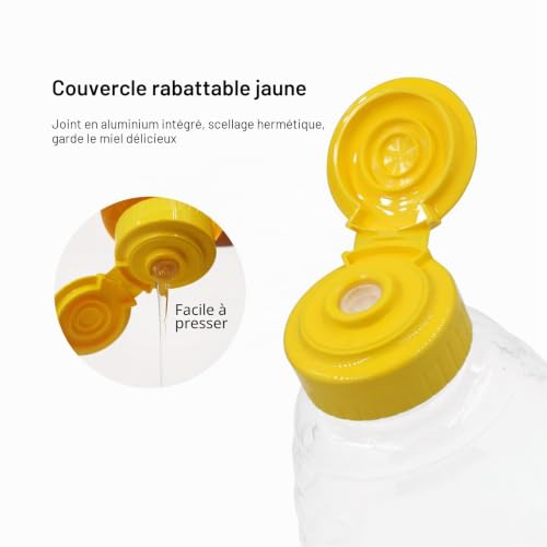 WideSmart 10 Pcs Bouteille de Compression de Miel, Distributeur de Miel Bouteille à Sauce Bouteille à Condiments Flacons Plastique avec Bouchon Sauce Bouteilles Distributeur Flacon Souple Plastique – vue 3