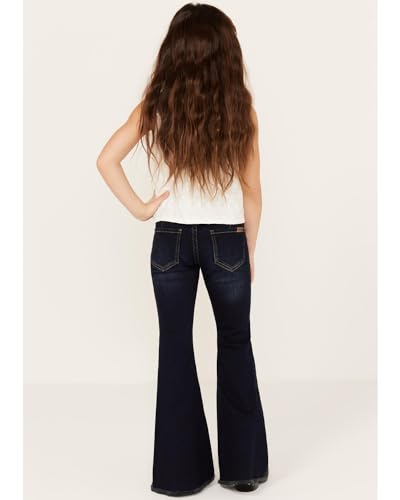 Panhandle Girls' Dark Wash Stretch Bargain Bell Flare Jeans Blue 52