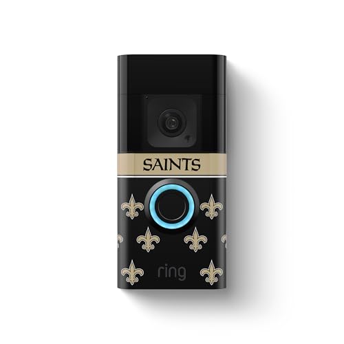 Image of All-New Limited Edition, Official NFL Faceplate for Ring Doorbells - Video Doorbell 3, Video Doorbell 3 Plus, Video Doorbell 4, Battery Doorbell Plus, and Battery Doorbell Pro | New Orleans Saints