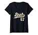 Women's Funny 67 Six Seven Bruh Meme Baseball Style Vintage V-Neck T-Shirt