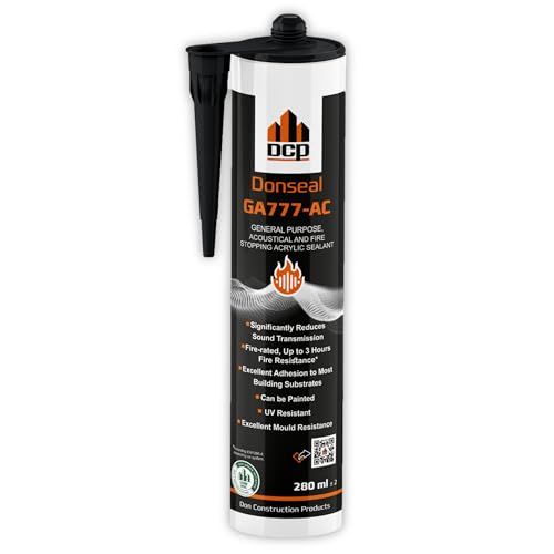 Donseal GA777-AC Acoustic Caulk 9.5 fl. oz. for Soundproofing - Durable Acoustic Sealant for Doors, Window Frames, Walls, Ceilings, Wall Penetrations, Home Theater, etc.
