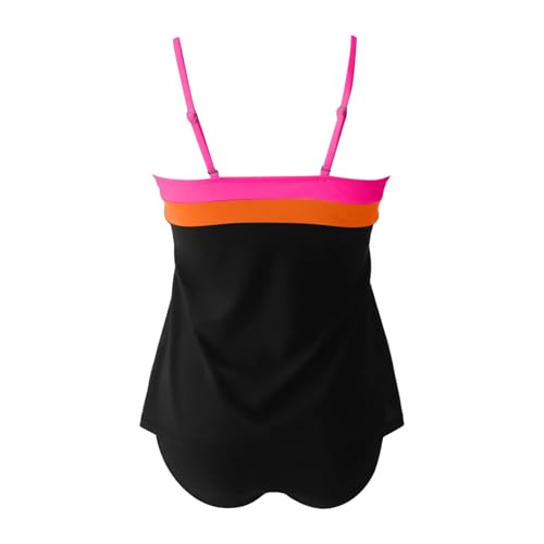 Tankini taille haute ventre plat avec shorty rayé pour affiner la silhouette à la plage