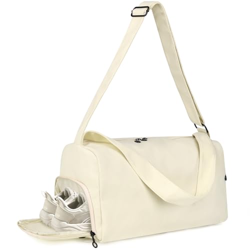 Sac de sport 20l avec compartiment chaussures et poche humide imperméable blanc