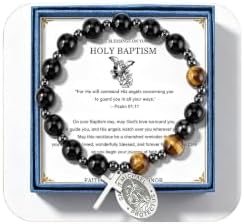 PARTNER Pulseira masculina de rosário de proteção tripla com ping...