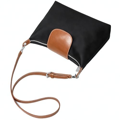 Nylon Hobo Bag for Women | Lightweight Crossbody Shoulder Purse, Large Capacity Tote with Leather Trim for Work & Travel4