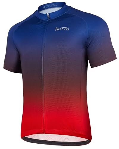 ROTTO Herren Radtrikot Fahrradtrikot Kurzarm Farbverlauf Serie ROTTO Herren Radtrikot Fahrradtrikot Kurzarm Farbverlauf Serie