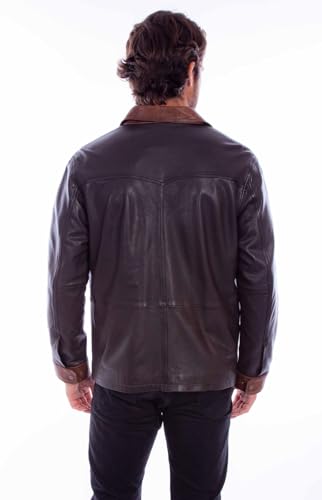 Scully Men's Brown Leather Trench Coat 4X2