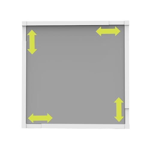 Nematek Teleskop Insektenschutz Fenster (max. 110 x 140 cm) ohne Sägen & Bohren - Fliegengitter Fenster mit Rahmen in weiß - Mückenschutz Fenster mit Premium-Polyester Gewebe & Bürstendichtung