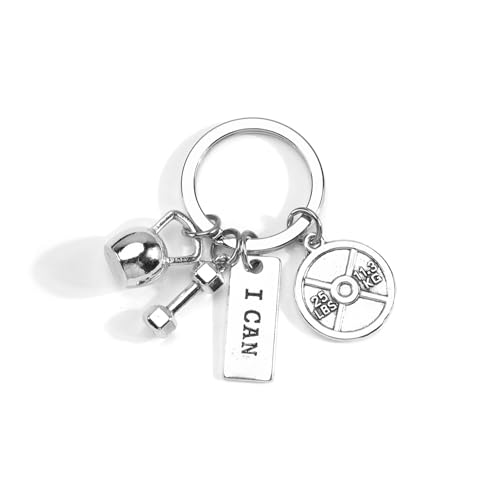 SHTALHST Fitness Keychain,Gym Keychain with Dumbbell Design,Car Key Chain Accessory,Motivational