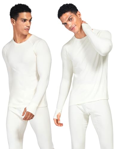 Long Johns for Men Thermal Underwear Soft Fleece Lined Base Layer Set Thermal Top Bottom Pajama Set for Cold Weather3
