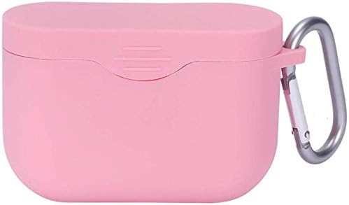Silicone Case for Sony WF-1000XM3 Wireless Earbuds, OneCut Premium Quality Protective Cover with Anti-Lost Carabiner, Compatible with Sony WF-1000XM3 (Pink)