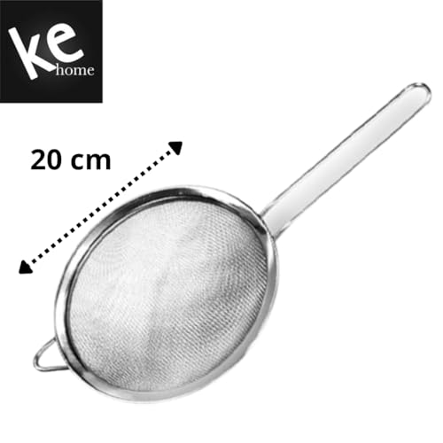 Kit Jogo Conjunto 3 Peneiras Coador Aço Inox 16,18,20cm - Vesátil, Durável, Fácil Manuseio, Suporte