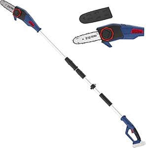 Güde 58595 Akku Teleskop Astkettensäge AST 18-0 (18V, Kettenschnellspannsystem, Oregon Kette und Schwert, Tragegurt)