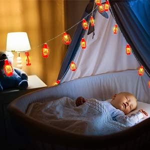 AceList Ramadan Decor Red Kerosene String Lights for Camping, Bedroom, Living Room, Ramadan Decorations Light- 20 LED
