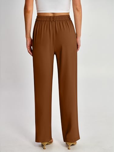 ANRABESS Womens Wide Leg Business Casual Pants 2026 High Elastic Waisted Loose Fit Work Office Trousers Slacks Outfits Caramel X-Large — view 5