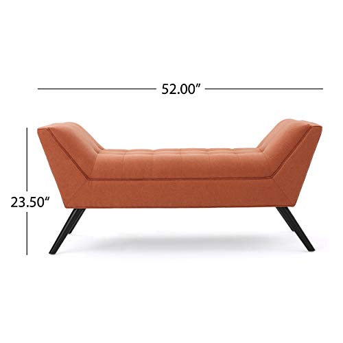 Christopher Knight Home Demi Fabric Bench, Orange #TOP2