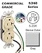 Leviton 5340-CGY 5-20R LEADED Recep Gray