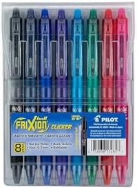 Pilot Frixion Clicker Erasable Gel Pen, Retractable, Fine 0.7 Mm, Assorted Ink and Barrel Colors, 8/Pack image 2