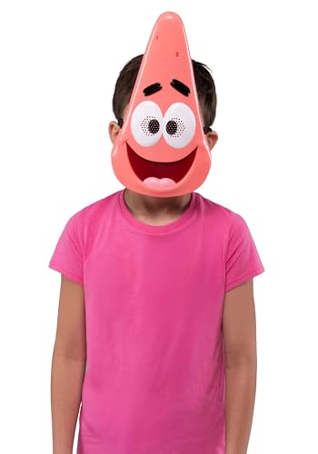 Patrick Star Kids Costume Mask with Elastic Strap and Foam Padding for Halloween and Dress Up Standard Multicolor