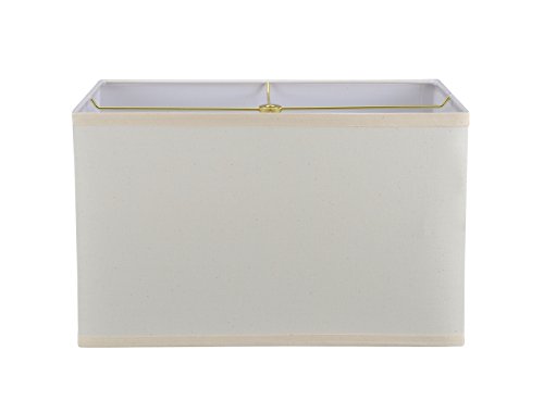 Aspen Creative 36002 Transitional Rectangle Hardback Shape Spider Construction Lamp Shade In Off-White, 16" Wide, Top:(8" + 16") Bottom:(8 + 16")  X Height: 10" #TOP3