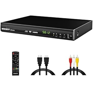 Lettore Blu-Ray per TV, WISCENT Lettore DVD con Coassiale/HDMI/AV, ingresso USB, tutti i DVD e la regione B/2 Blue Ray Discs, Lettore Bluray Compatto Full HD 1080p (WTB-978B)
