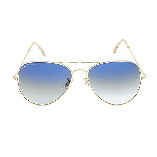 Image of Louis Kouros Armstoner Aviator Classic Trendy 3026 sunglasses | Mirror Lens | 400 UV Protected | For Men's Women's | Medium | 62mm Lens Width