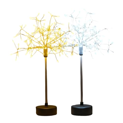 2pcs Indoor Fireworks, Starbursts Lights, Christmas Decorations Lamp, Fairy Lights Battery, Nest and Flowers Table Fireworks, Battery Operated LED Fairy Light for Indoor Holiday Decor