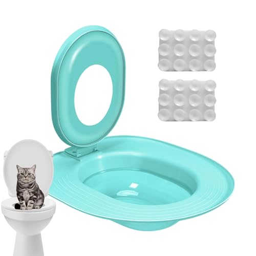 Kit de entrenamiento de inodoro para gatos, entrenador de caja de reutilizable para gatos, entrenador de higiene para gatos con asiento de orinal, de entrenamiento de inodoro fácil de