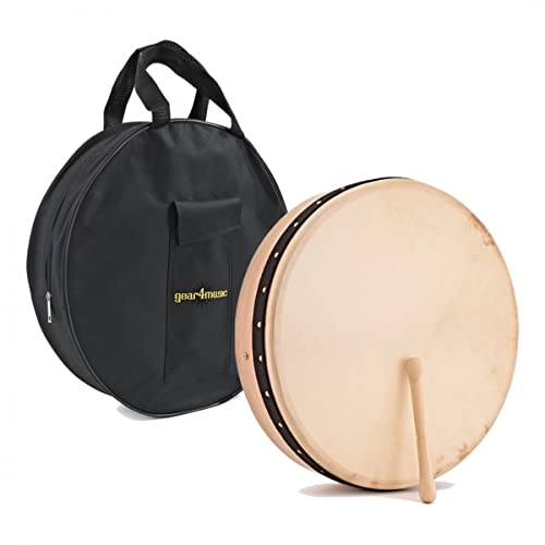 Gear4music Bodhran 18 Zoll - Irische Rahmentrommel mit Tasche und Schlägel