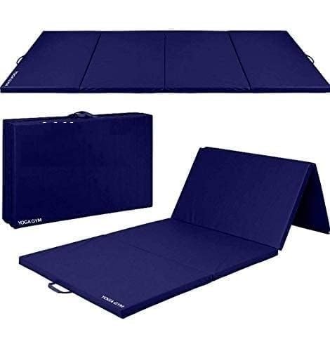 Image of Exercise Yoga Mat Gymnastics Training Tumbling High Destiny Foam Foldable 72 x 24x 12 mm Foldable Traveling mat Yoga Mat for Men & Women 12 MM Thick Mat (BLACK)