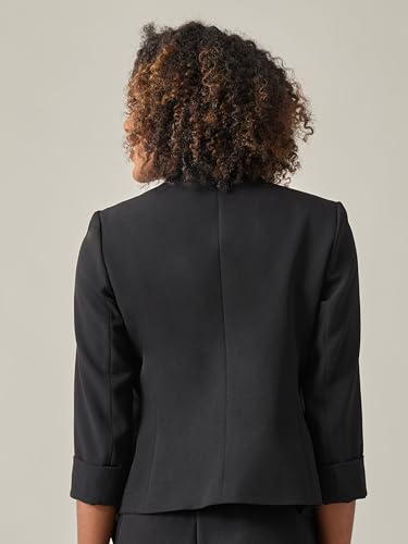 Kasper Women's Cardigan-Style Blazer with Rolled Cuff Sleeves3