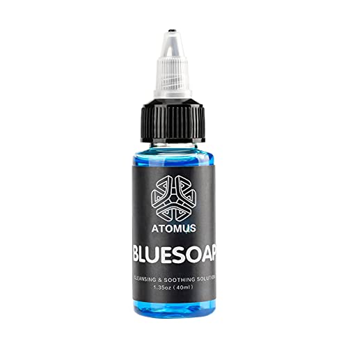 Kstyhome Tattoo Blue Soap 40ML Solution relaxante pour la peau pour le suivi des tatouages et le nettoyage des accessoires de studio de tatouage Cover