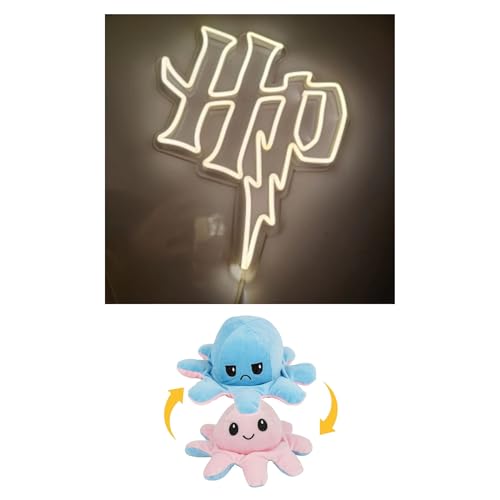 Image of EITHEO Stuffed Animal Plushie Stuffed Toy for Kids (Neon HAP + Small Octopus Pink)