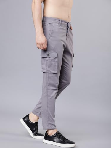 Image of Highlander Men's Slim Fit Cargo Trousers| Stylish & Comfortable for Casual, Travel & Active Wear | Trouser for Men | Men Trousers
