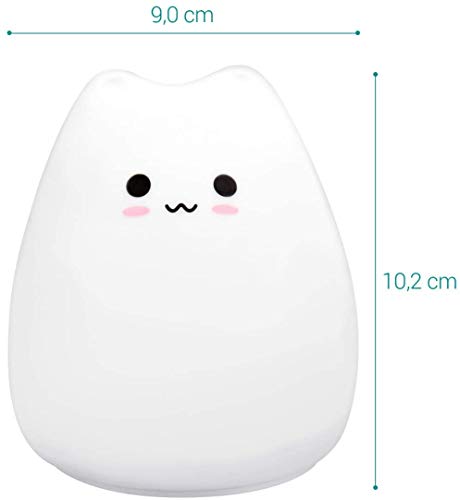 Lámpara de noche de silicona con sensor táctil - Gato miniatura 4