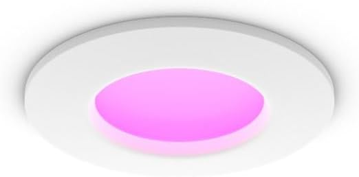 Philips Hue Good Slim Recessed Gentle, 90mm, White and Shade Gentle, Bluetooth Appropriate, Voice Management with Alexa, Apple House and Google Assistant, White