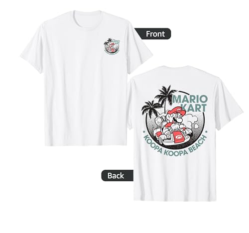 Mario Kart Koopa Koopa Beach Tropical Vintage Nintendo Badge T-Shirt